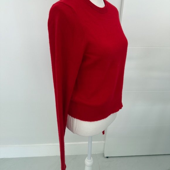 Re/Done Red Cashmere Crewneck Long Sleeve Top In Fire Casual Workwear - Picture 7 of 10